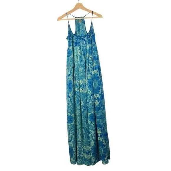 Gap Blue Watercolor Printed Sleeveless Maxi Dress 2 - Picture 1 of 6